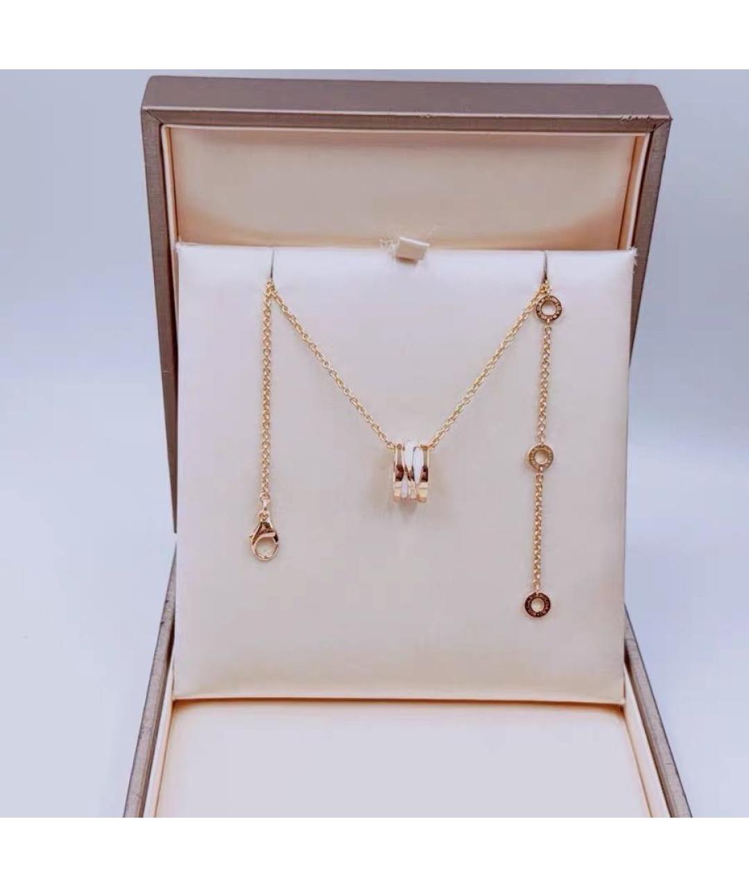 BVLGARI Белое колье из розового золота, фото 3