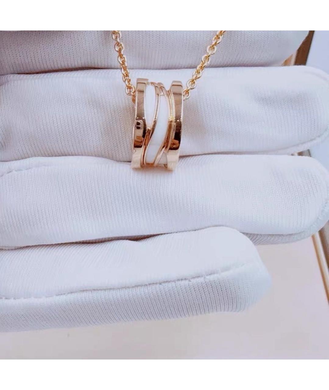 BVLGARI Белое колье из розового золота, фото 4