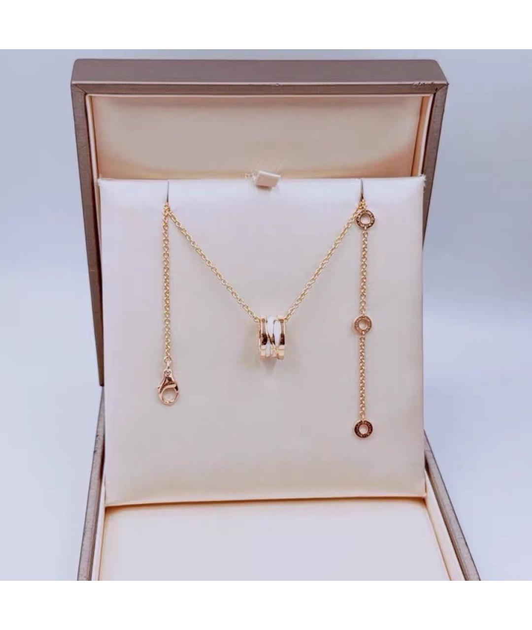BVLGARI Белое колье из розового золота, фото 2