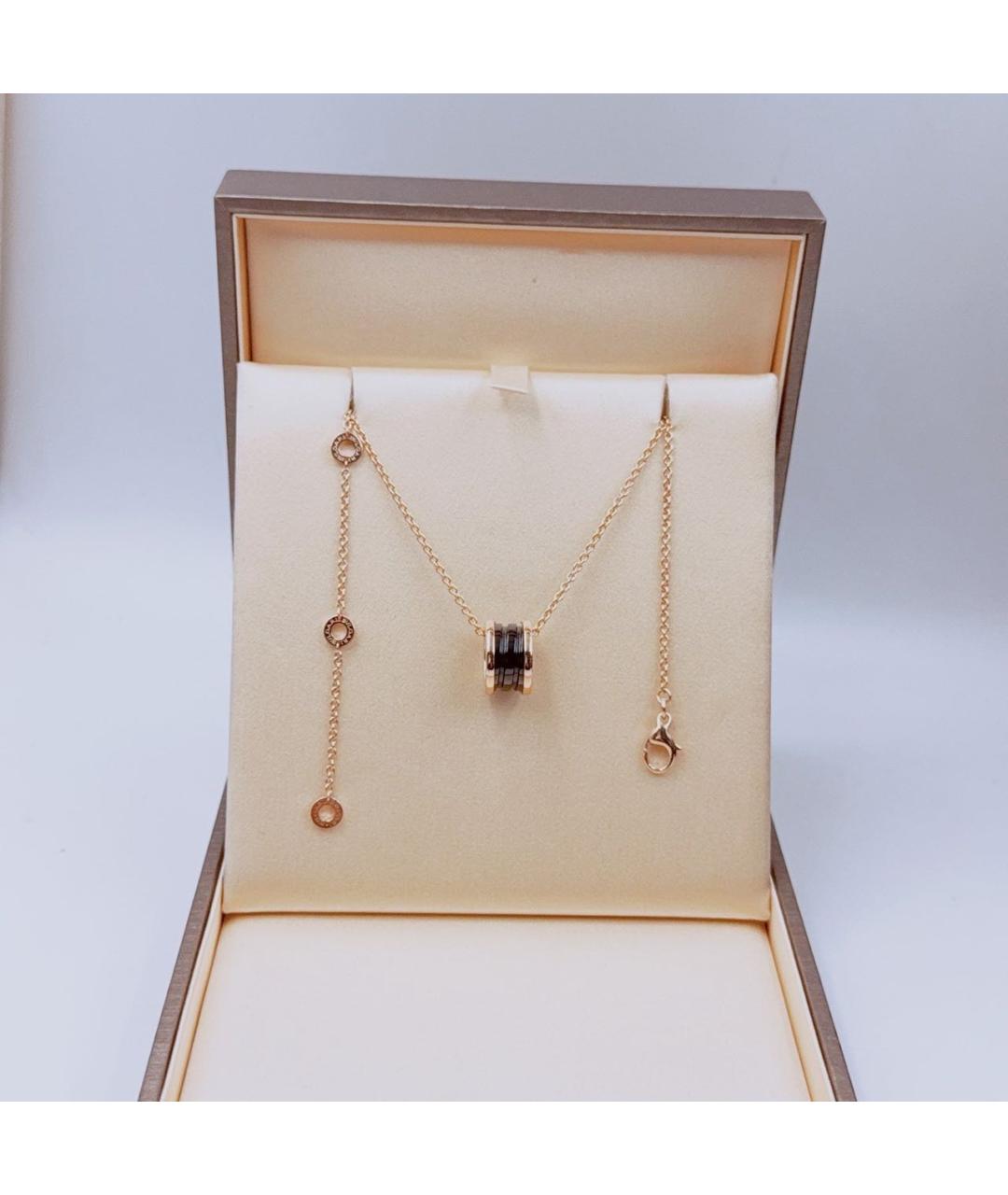 BVLGARI Черное колье из розового золота, фото 4