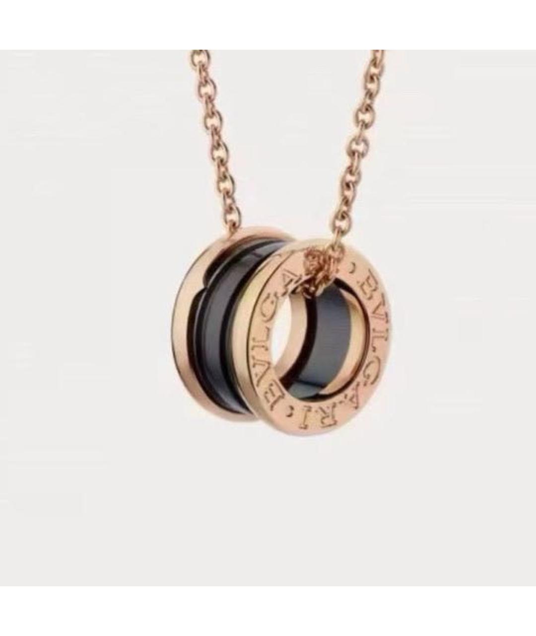 BVLGARI Черное колье из розового золота, фото 8