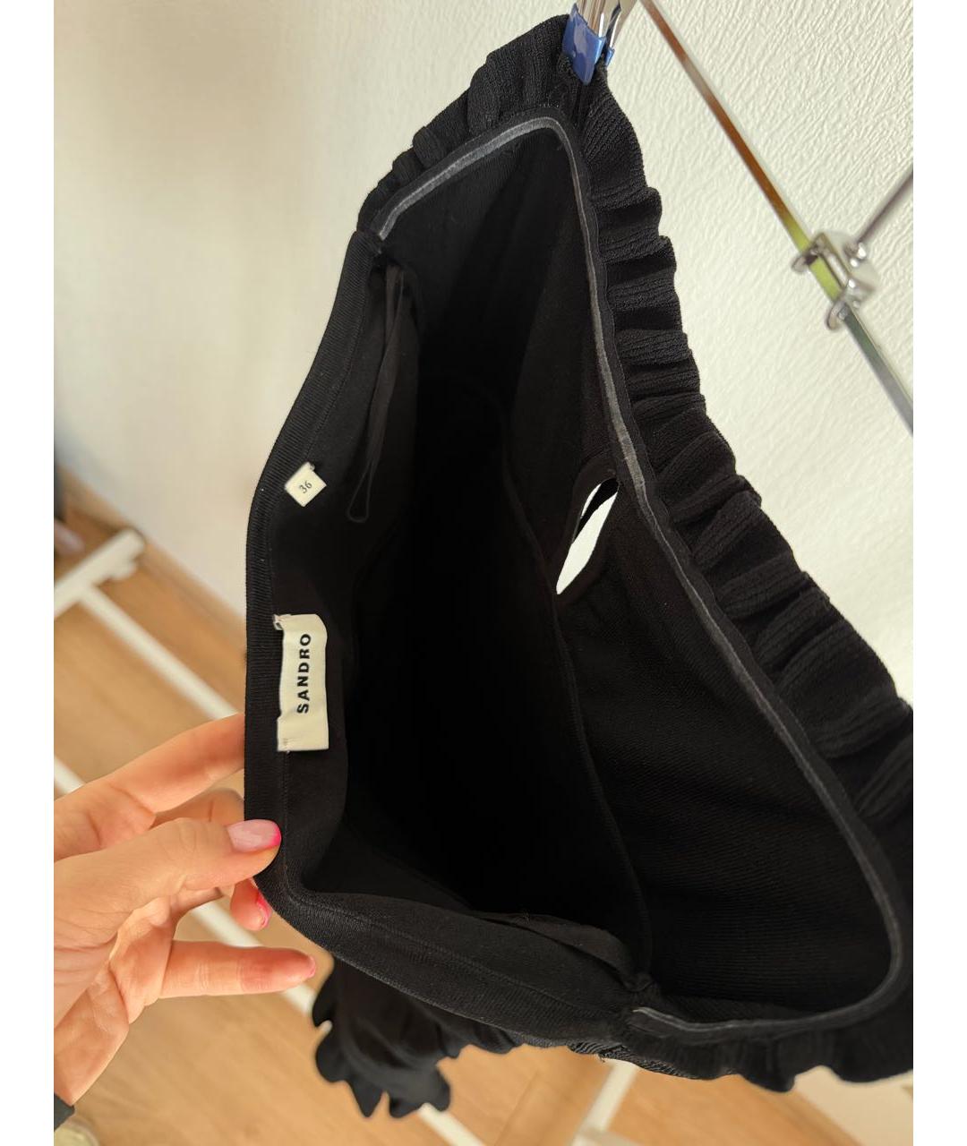 SANDRO Черное вискозное платье, фото 3