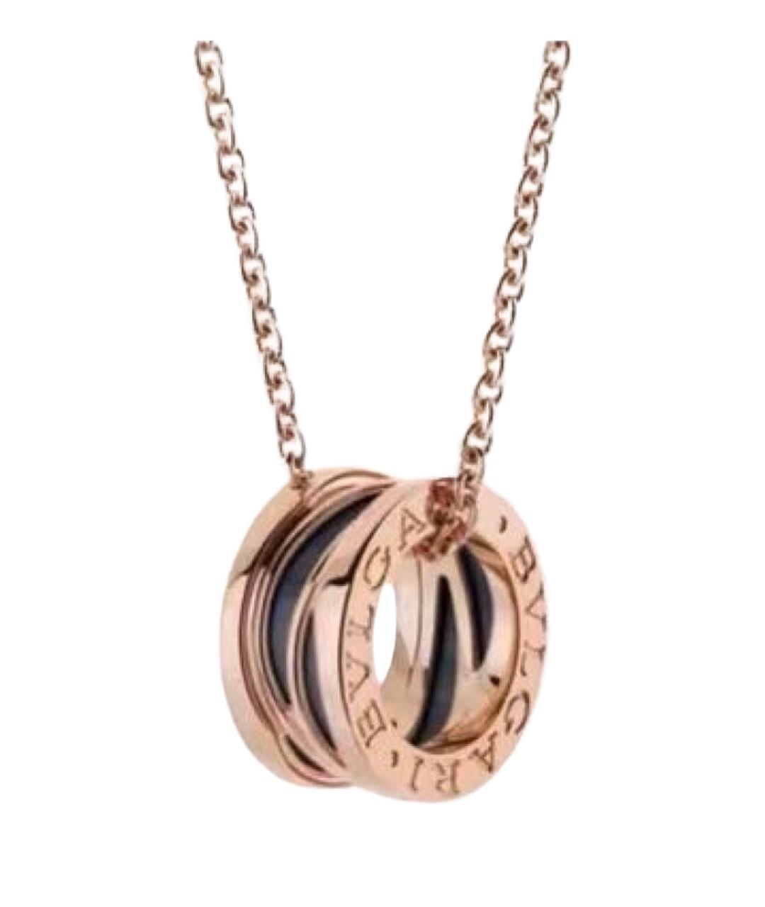 BVLGARI Черное колье из розового золота, фото 1