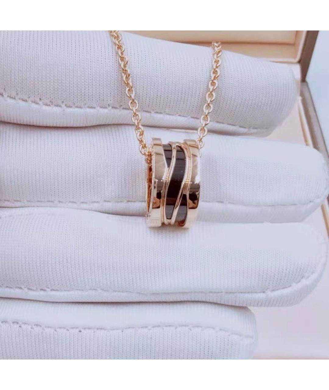 BVLGARI Черное колье из розового золота, фото 3