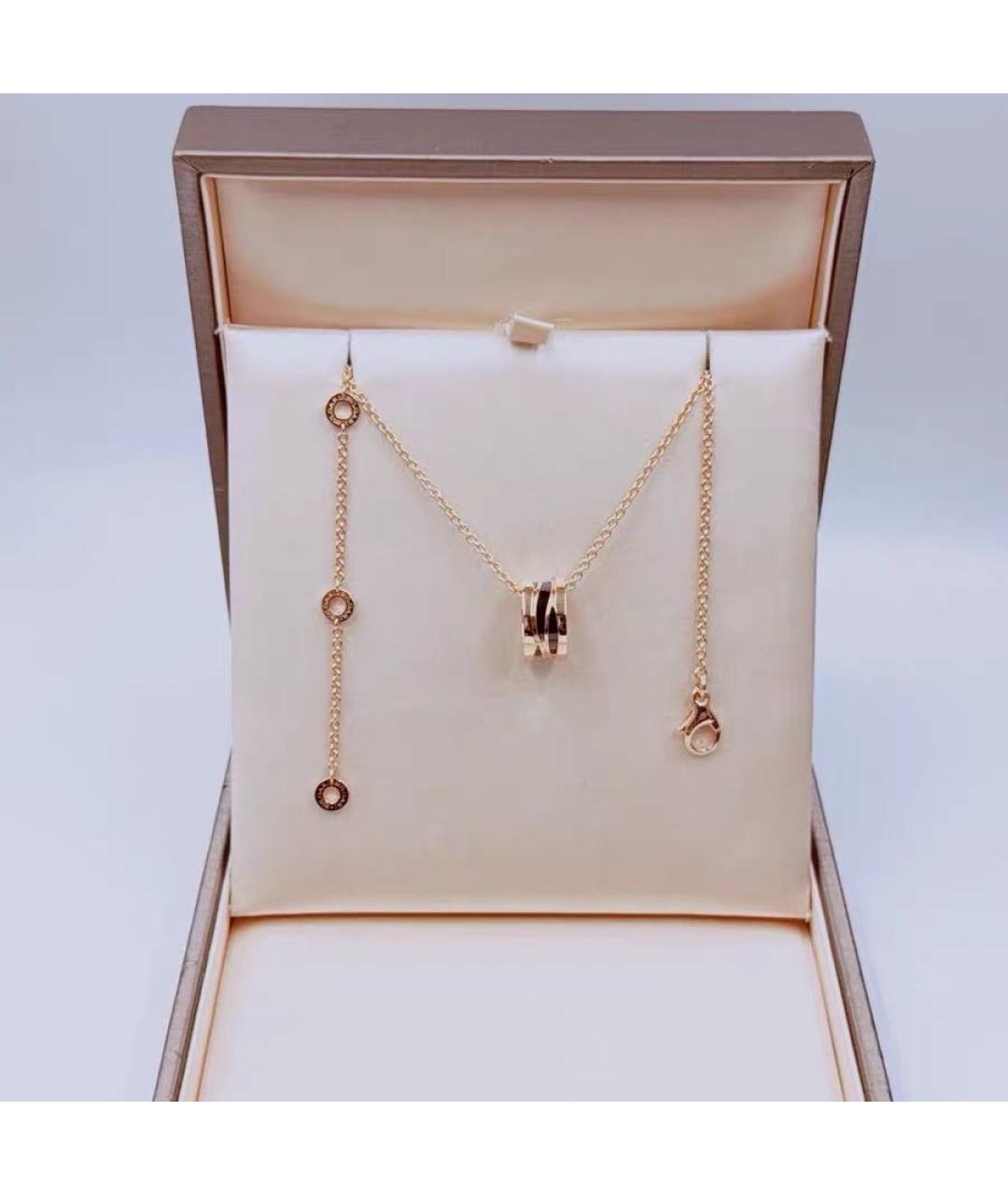 BVLGARI Черное колье из розового золота, фото 2