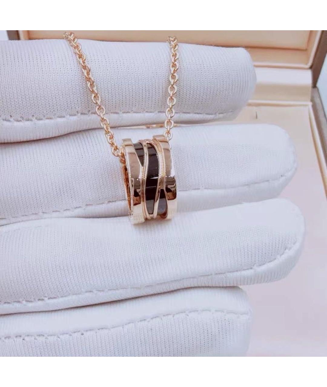 BVLGARI Черное колье из розового золота, фото 4