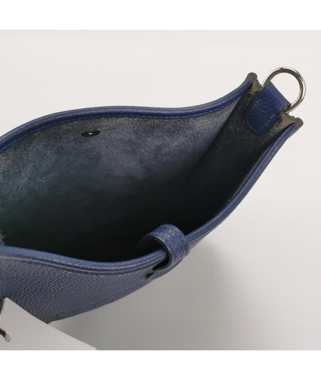 HERMES Темно-синяя кожаная сумка через плечо, фото 8