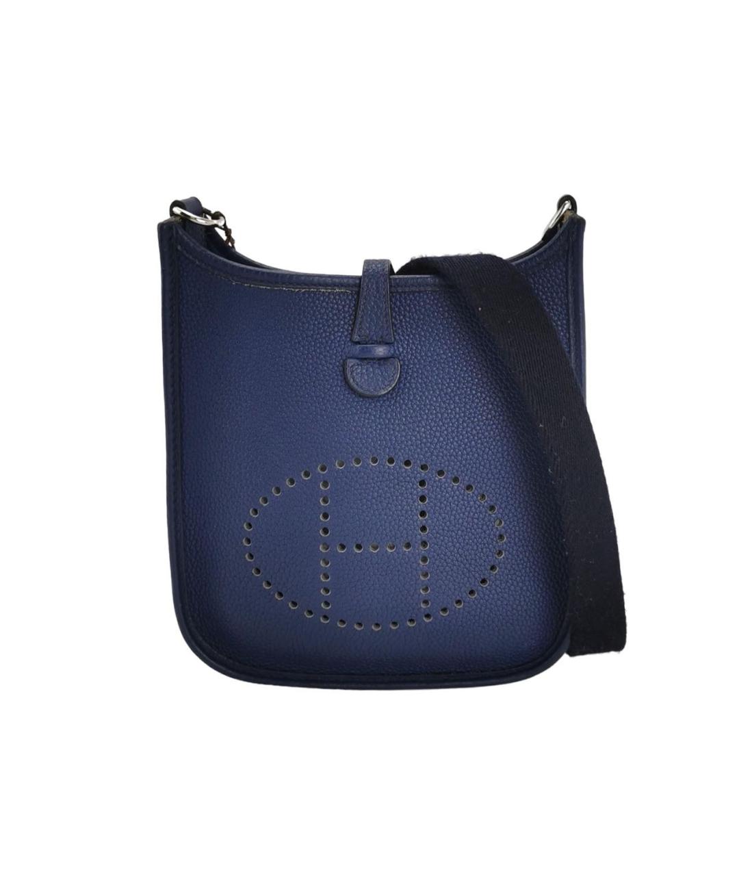 HERMES Темно-синяя кожаная сумка через плечо, фото 9
