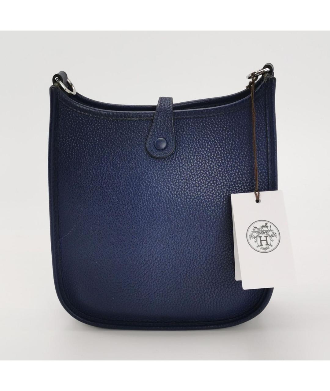 HERMES Темно-синяя кожаная сумка через плечо, фото 5
