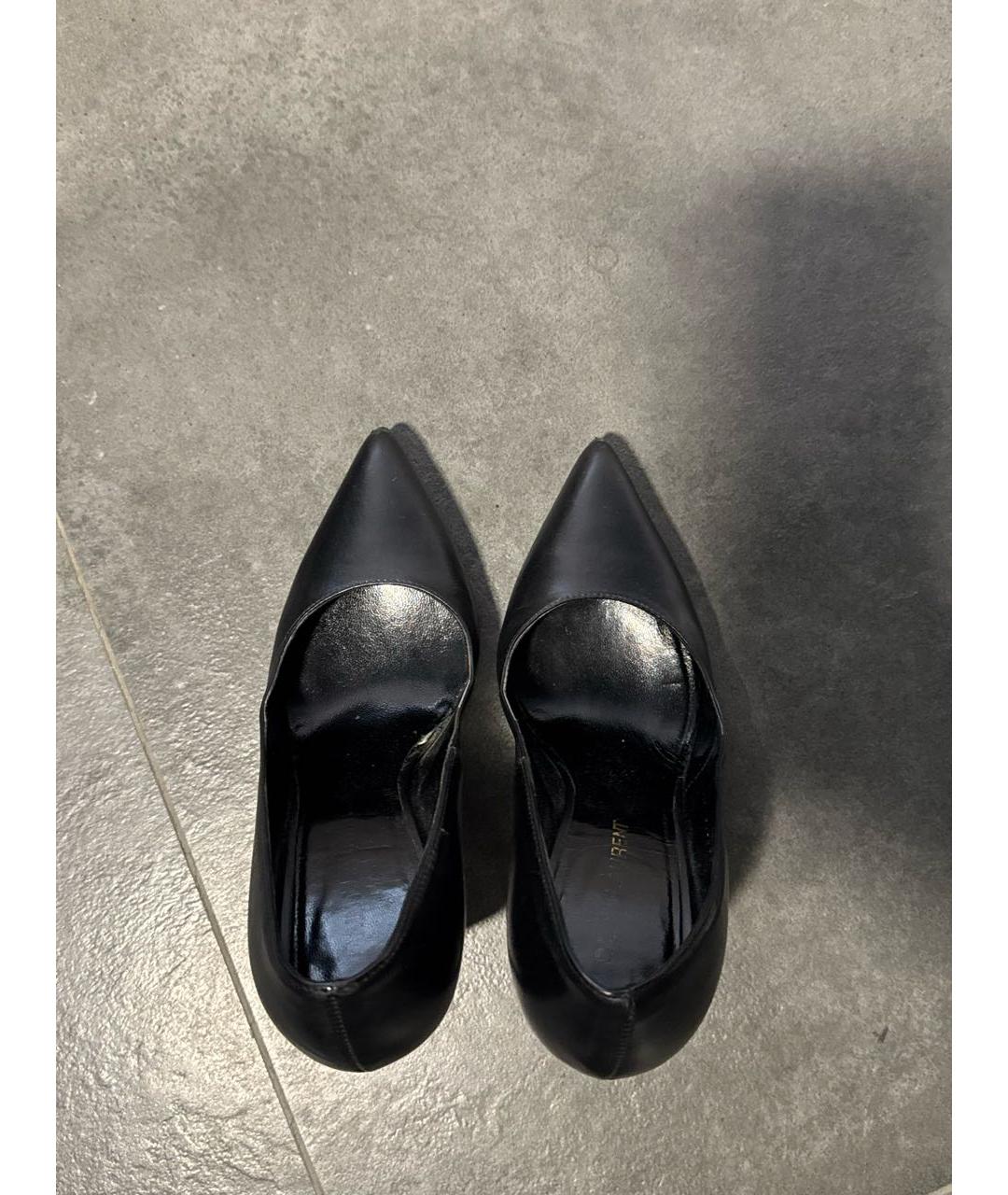 SAINT LAURENT Черные кожаные туфли, фото 3