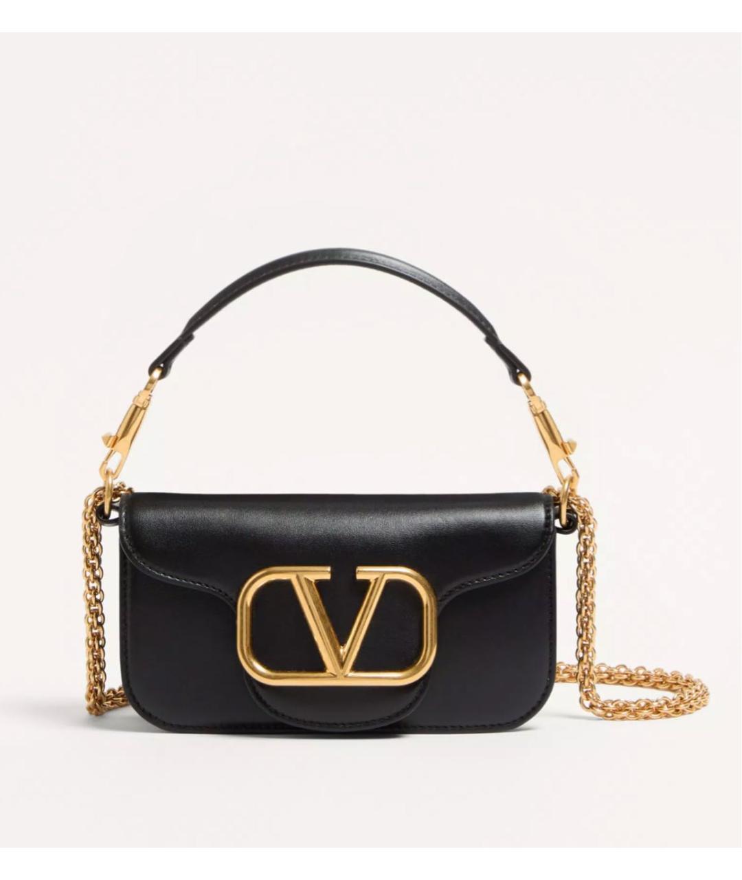 VALENTINO Черная кожаная сумка с короткими ручками, фото 5