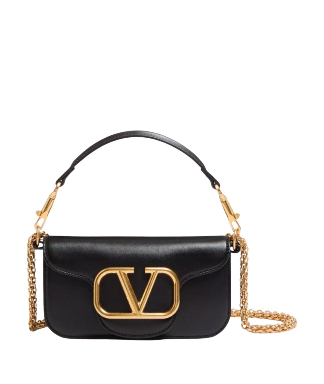 VALENTINO Черная кожаная сумка с короткими ручками, фото 1
