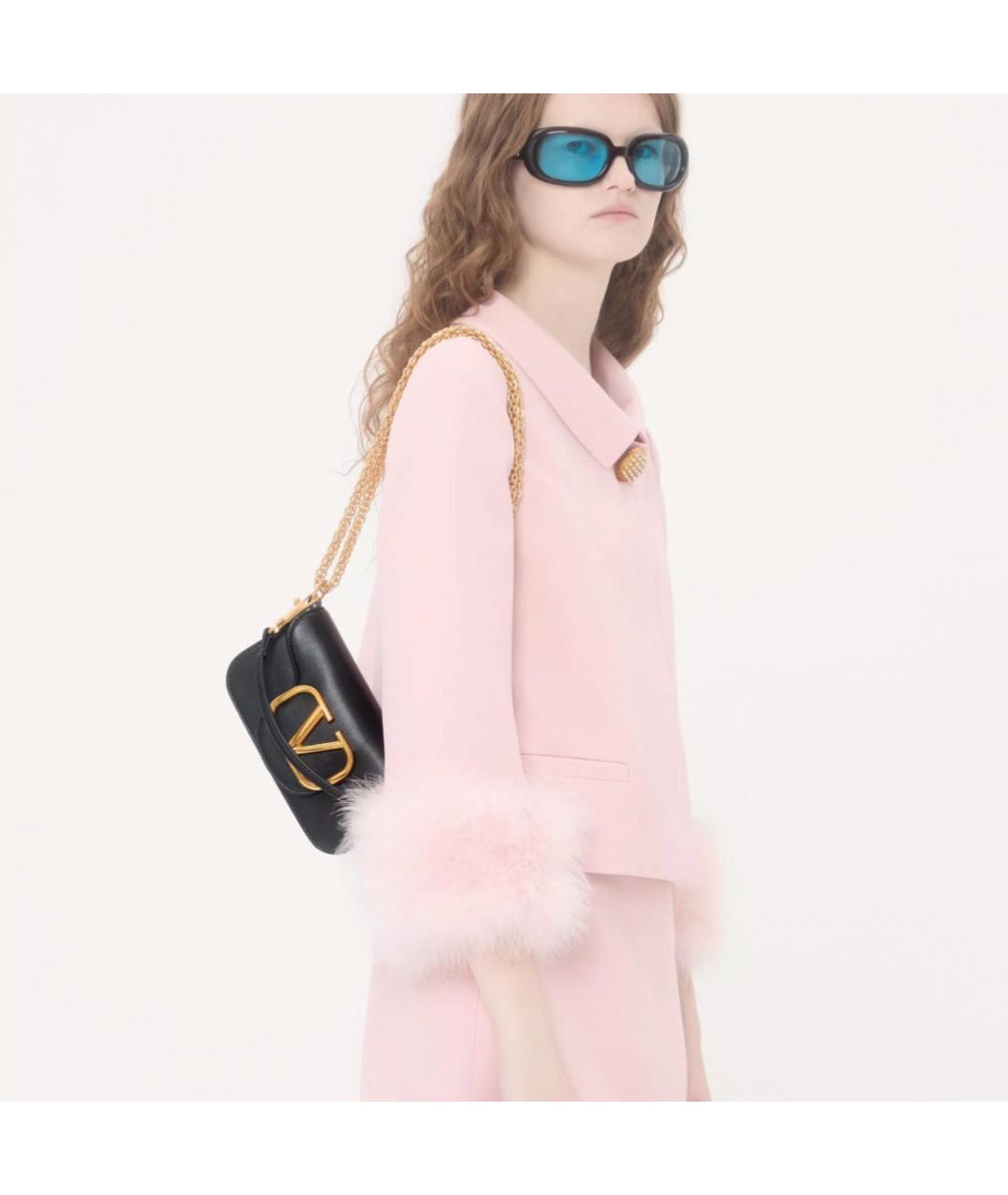 VALENTINO Черная кожаная сумка с короткими ручками, фото 4