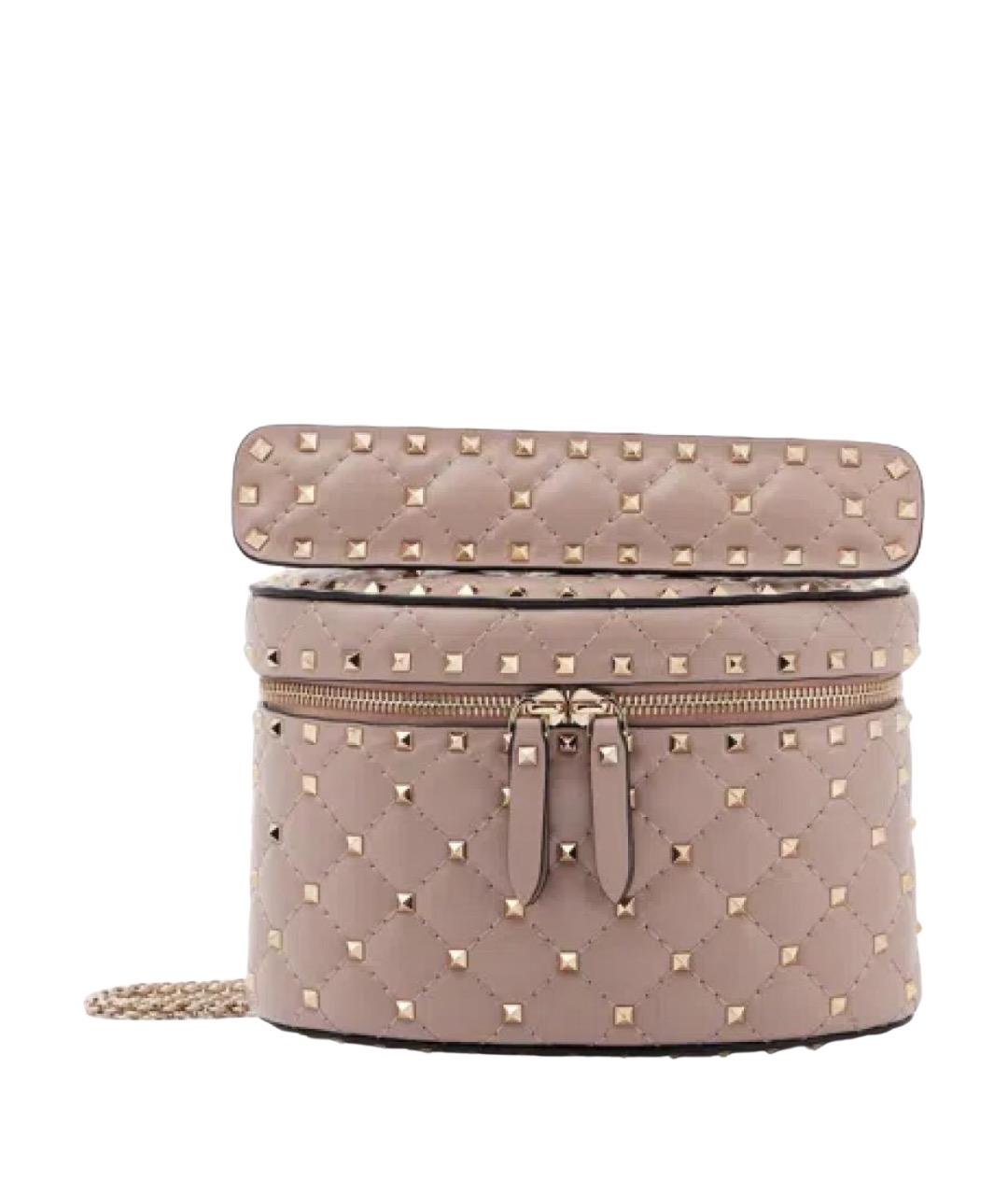 VALENTINO Розовая кожаная сумка с короткими ручками, фото 1