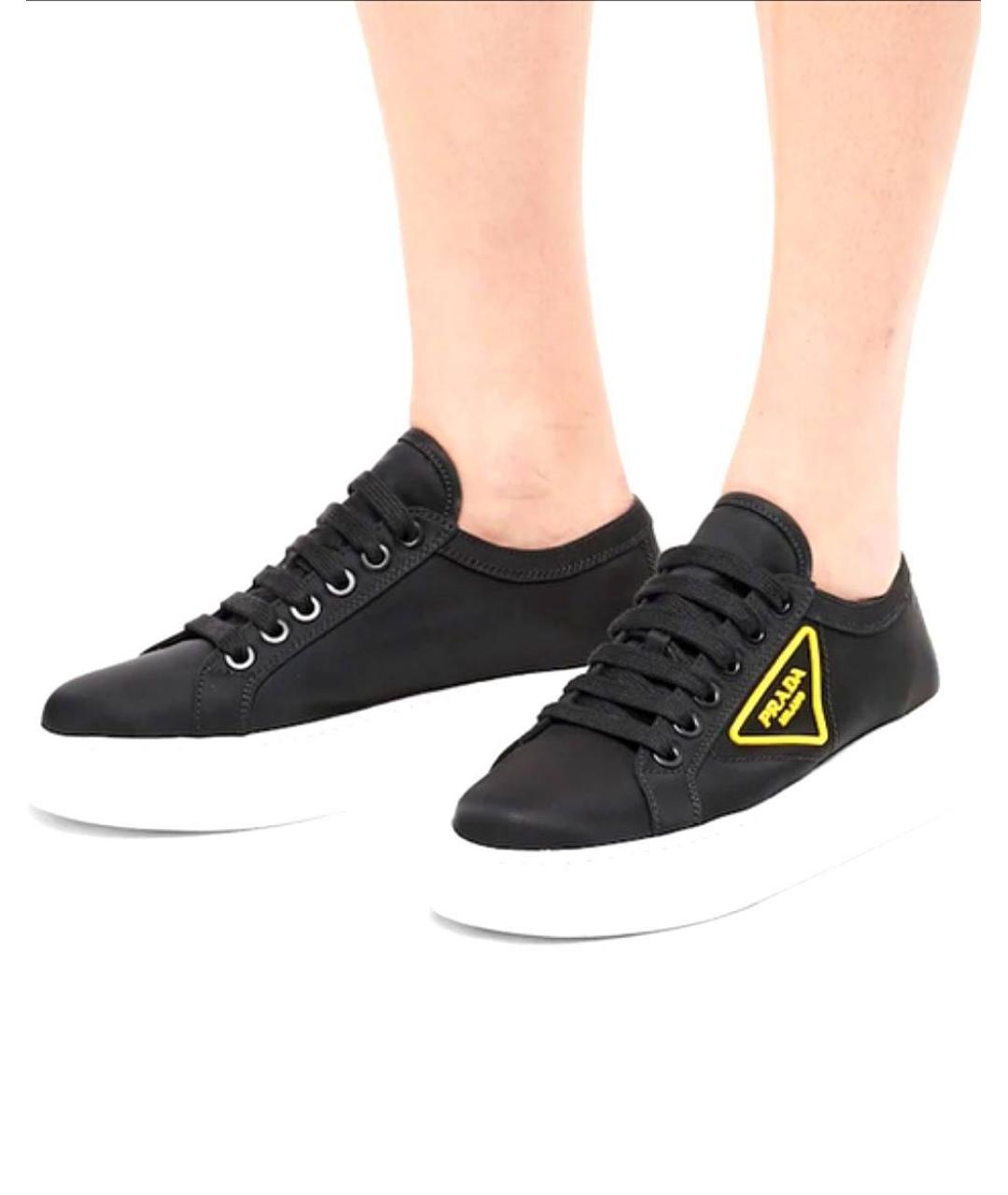 PRADA Черные текстильные кеды, фото 4