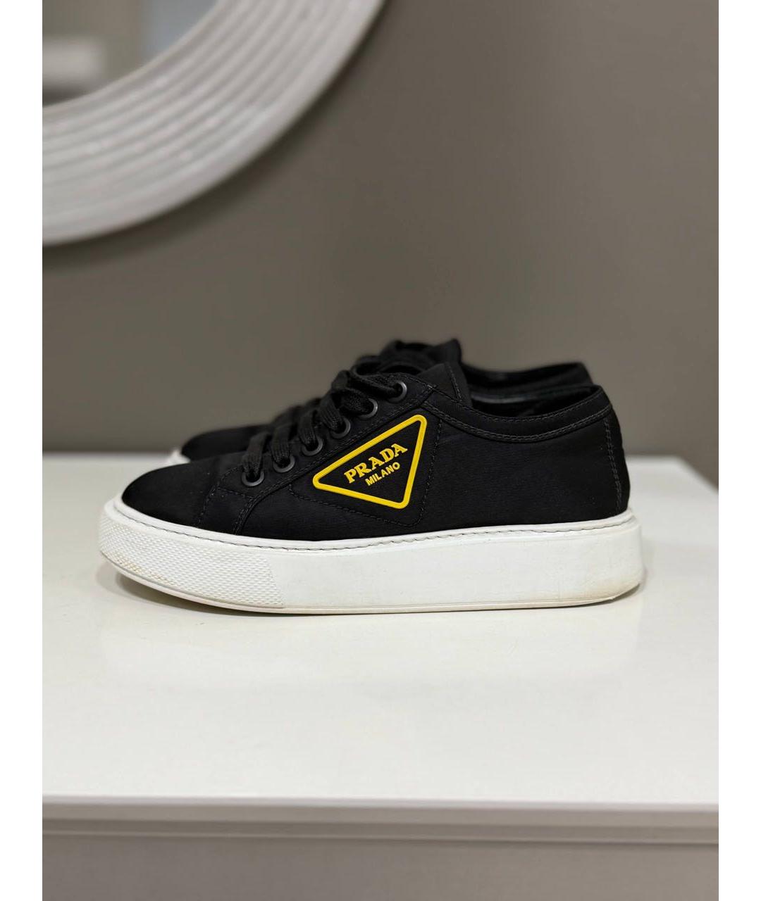 PRADA Черные текстильные кеды, фото 3