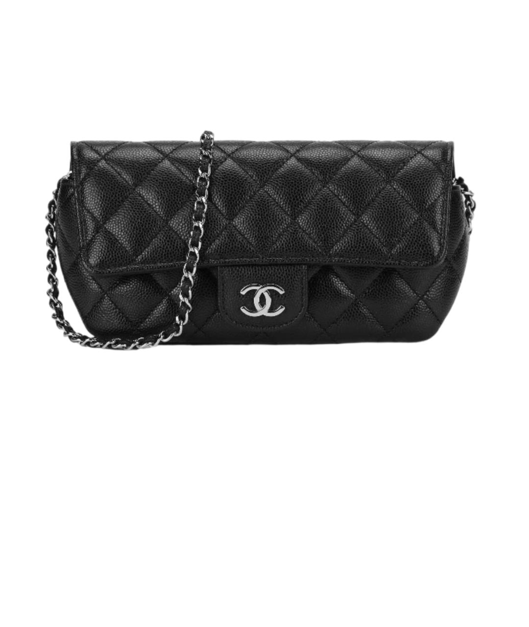 CHANEL Черная кожаная сумка через плечо, фото 6