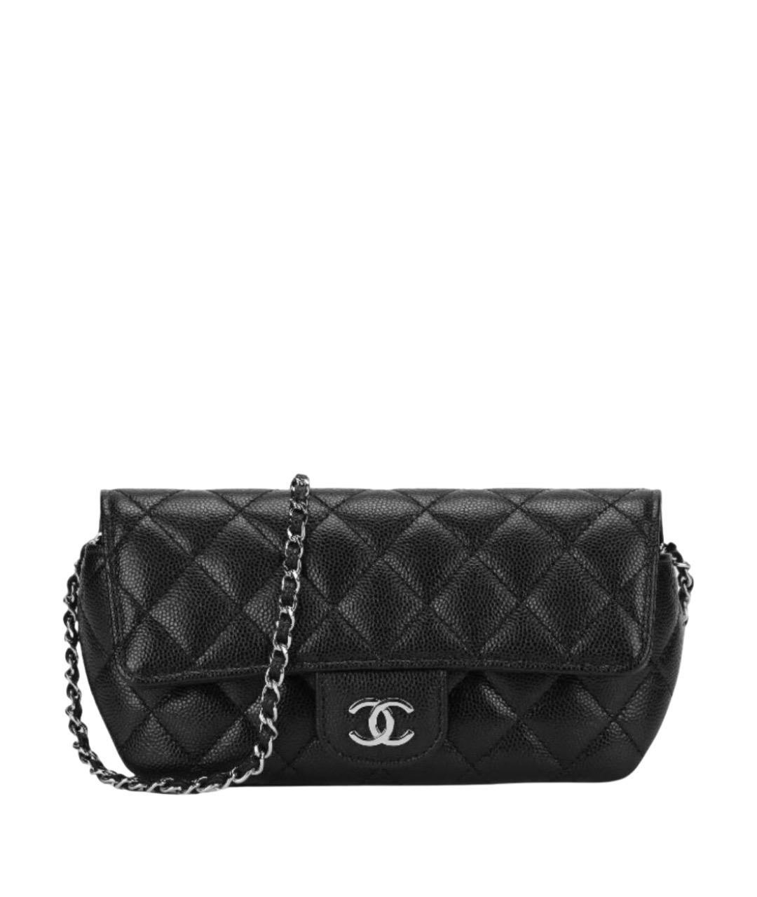 CHANEL Черная кожаная сумка через плечо, фото 1
