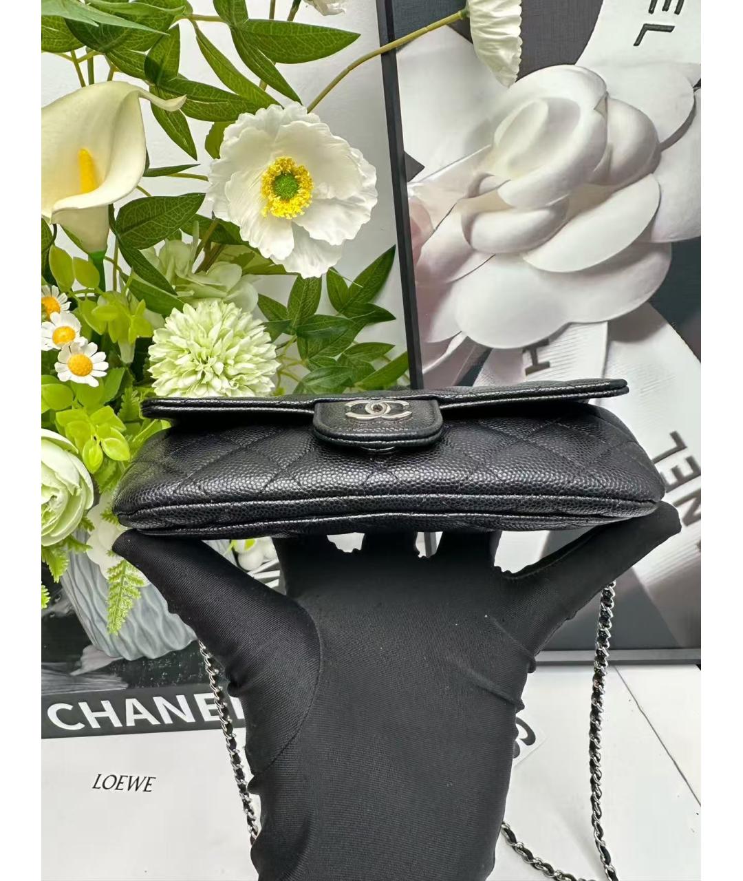 CHANEL Черная кожаная сумка через плечо, фото 4