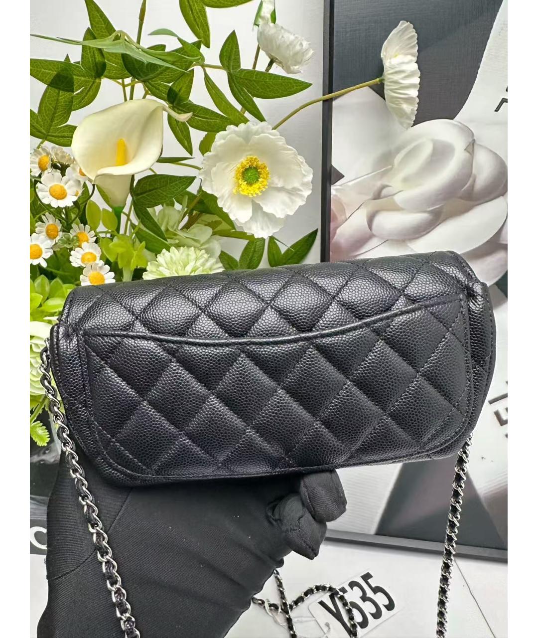 CHANEL Черная кожаная сумка через плечо, фото 2