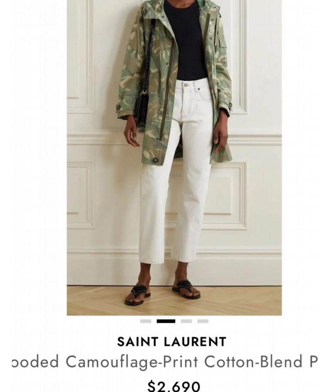 SAINT LAURENT Зеленая хлопковая парка, фото 6