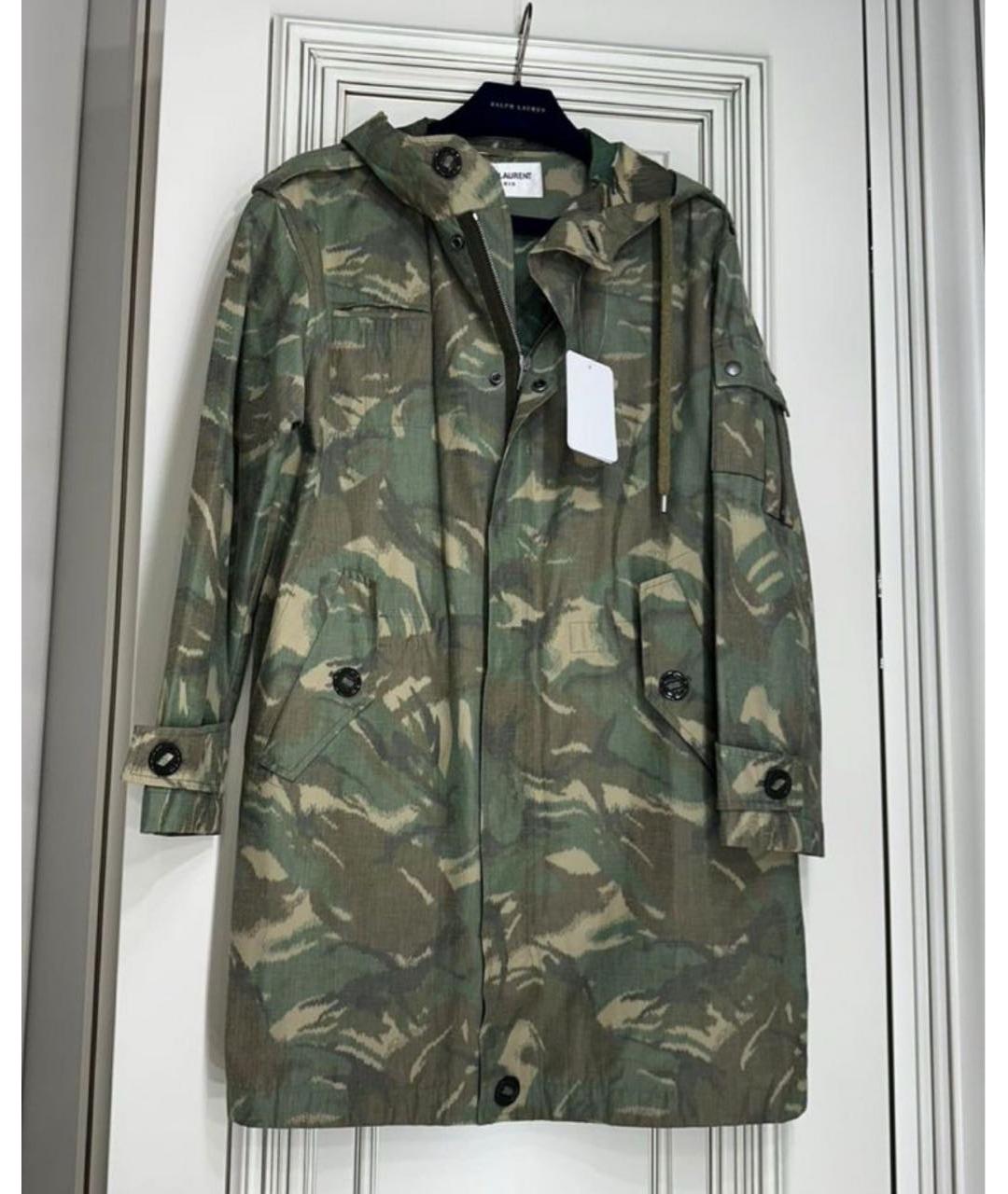 SAINT LAURENT Зеленая хлопковая парка, фото 7