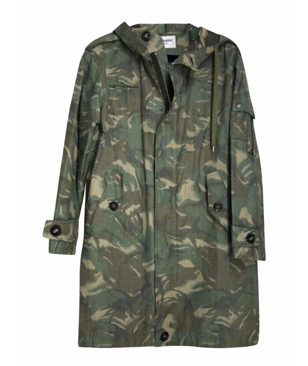 SAINT LAURENT Зеленая хлопковая парка, фото 1