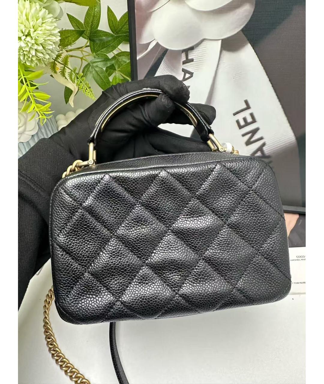 CHANEL Черная кожаная сумка через плечо, фото 2