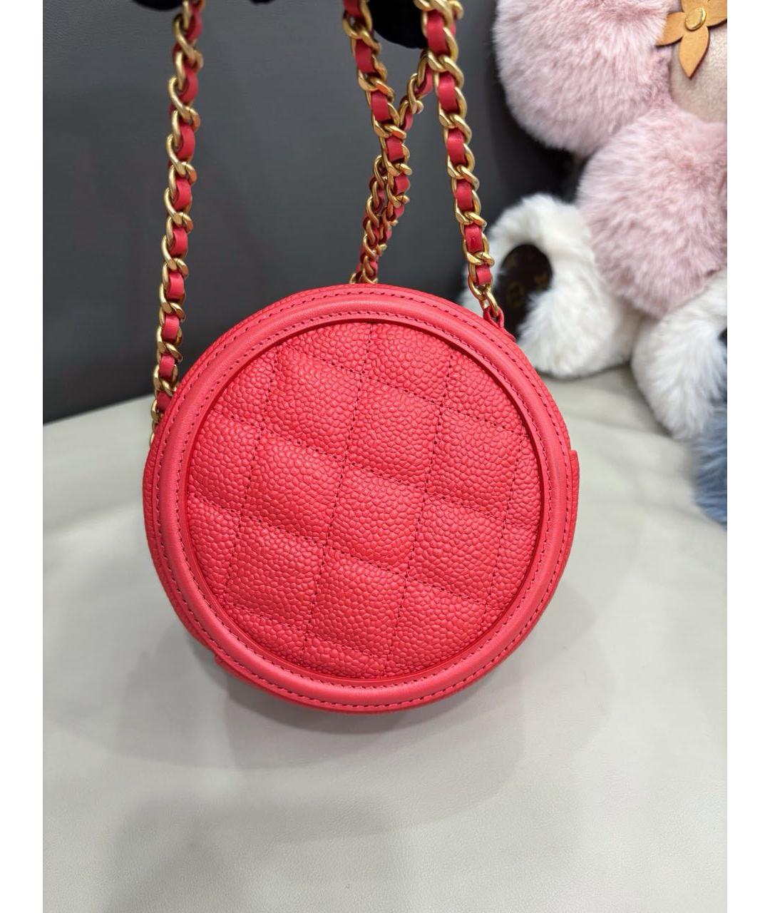 CHANEL Красная кожаная сумка через плечо, фото 4