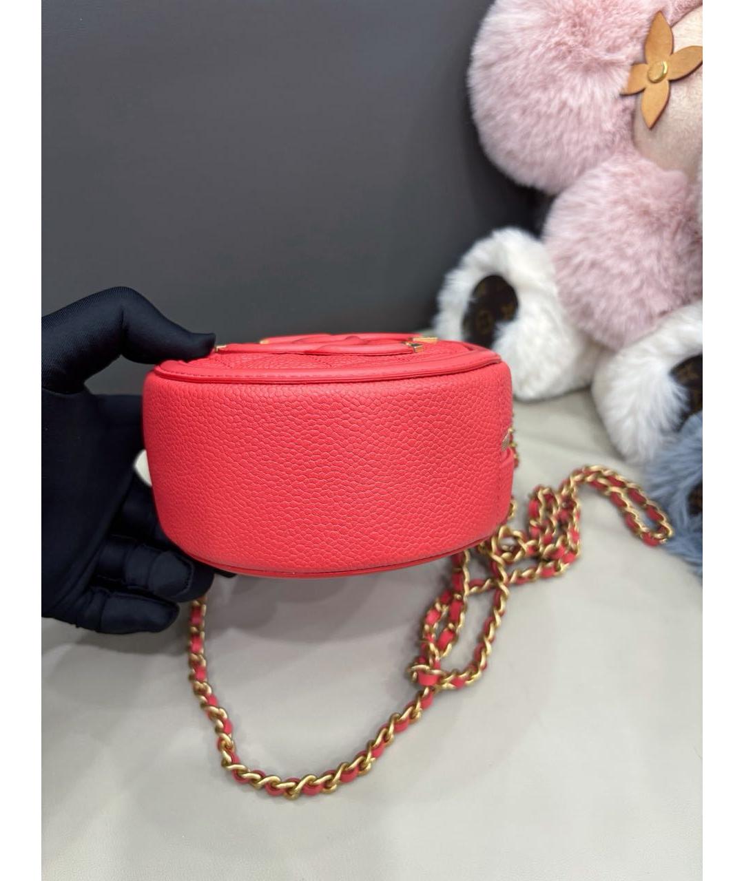 CHANEL Красная кожаная сумка через плечо, фото 5