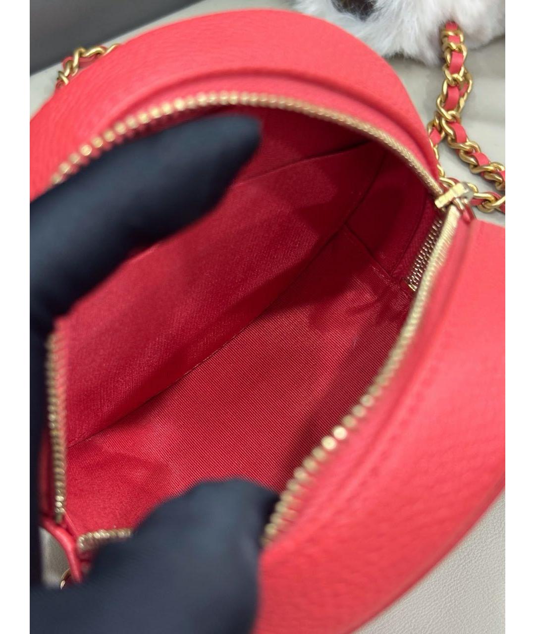 CHANEL Красная кожаная сумка через плечо, фото 7