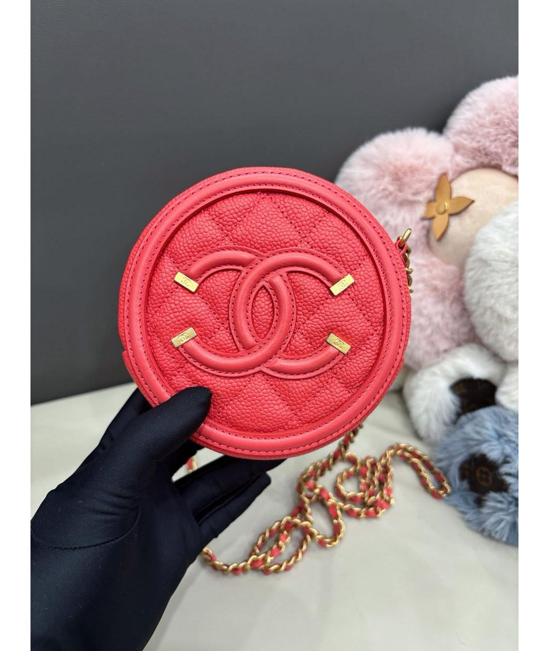 CHANEL Красная кожаная сумка через плечо, фото 2