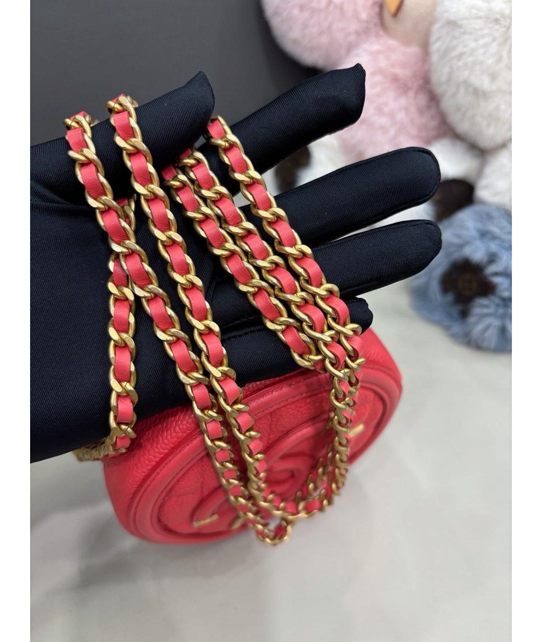 CHANEL Красная кожаная сумка через плечо, фото 6