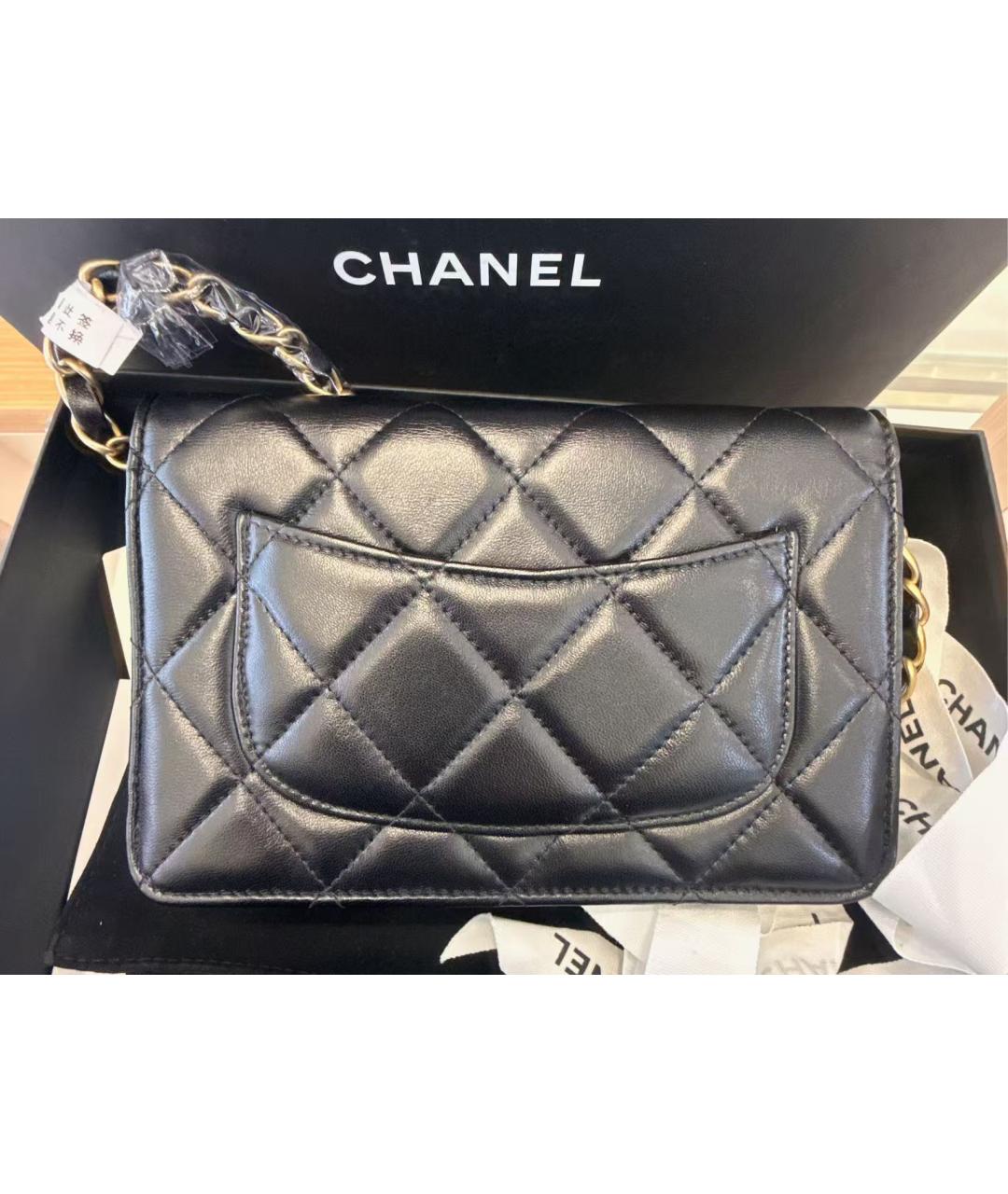 CHANEL Черная кожаная сумка через плечо, фото 2