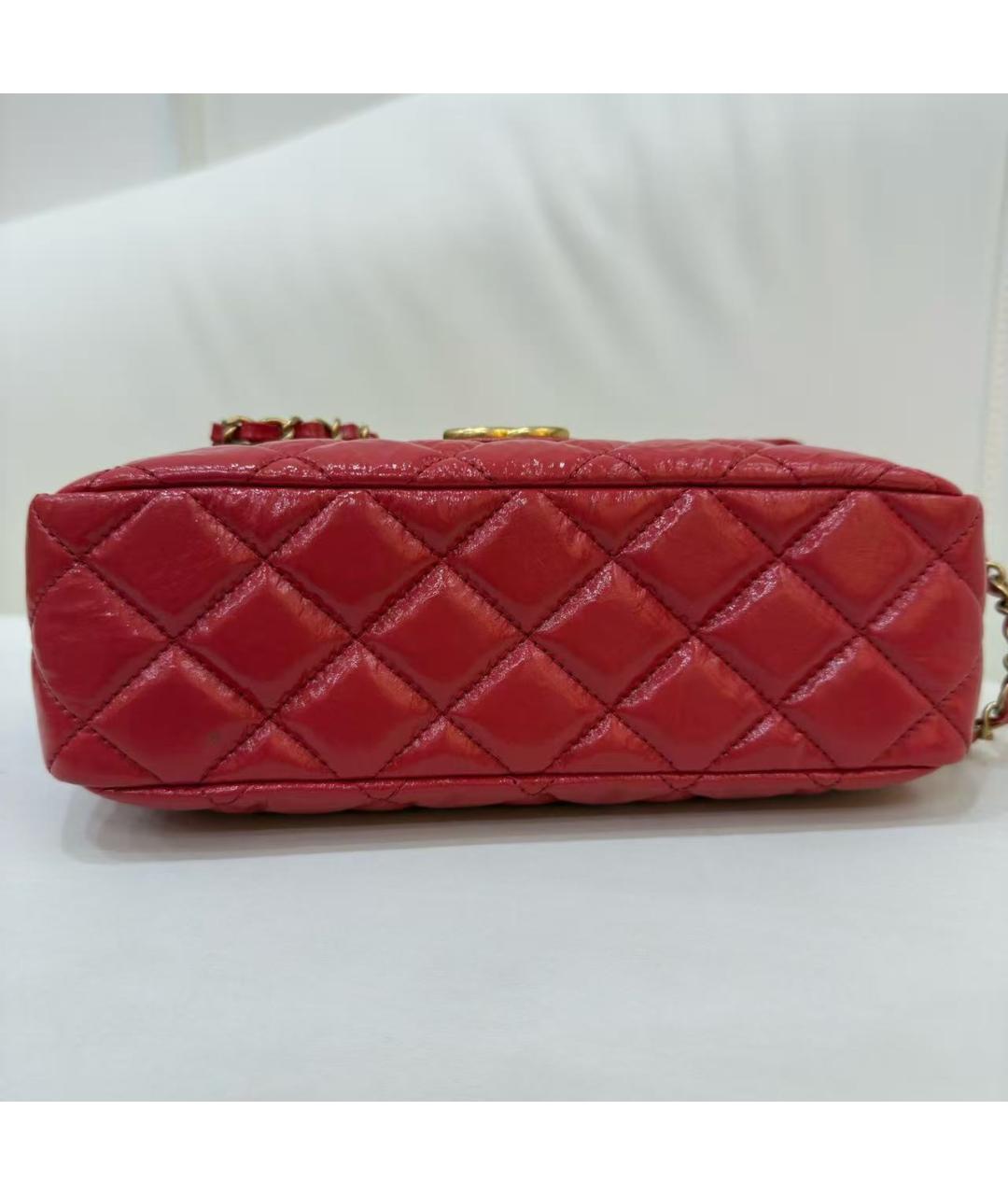 CHANEL Красная сумка через плечо из лакированной кожи, фото 4