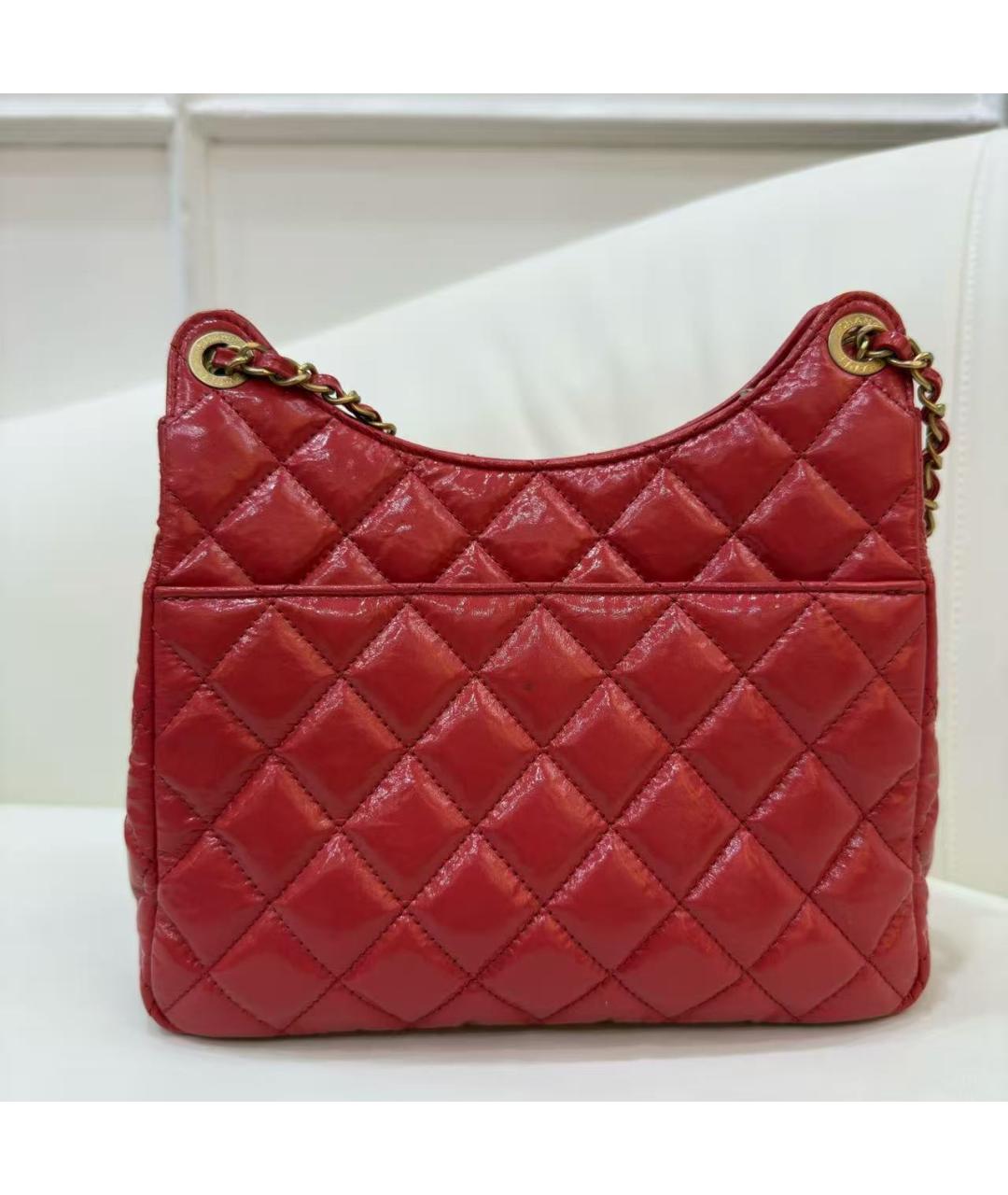 CHANEL Красная сумка через плечо из лакированной кожи, фото 3