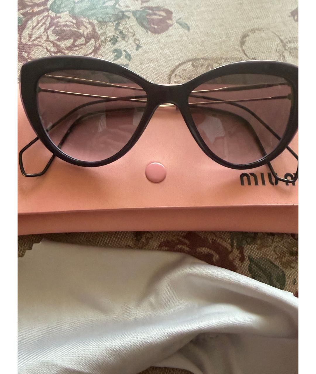 MIU MIU Черные пластиковые солнцезащитные очки, фото 7