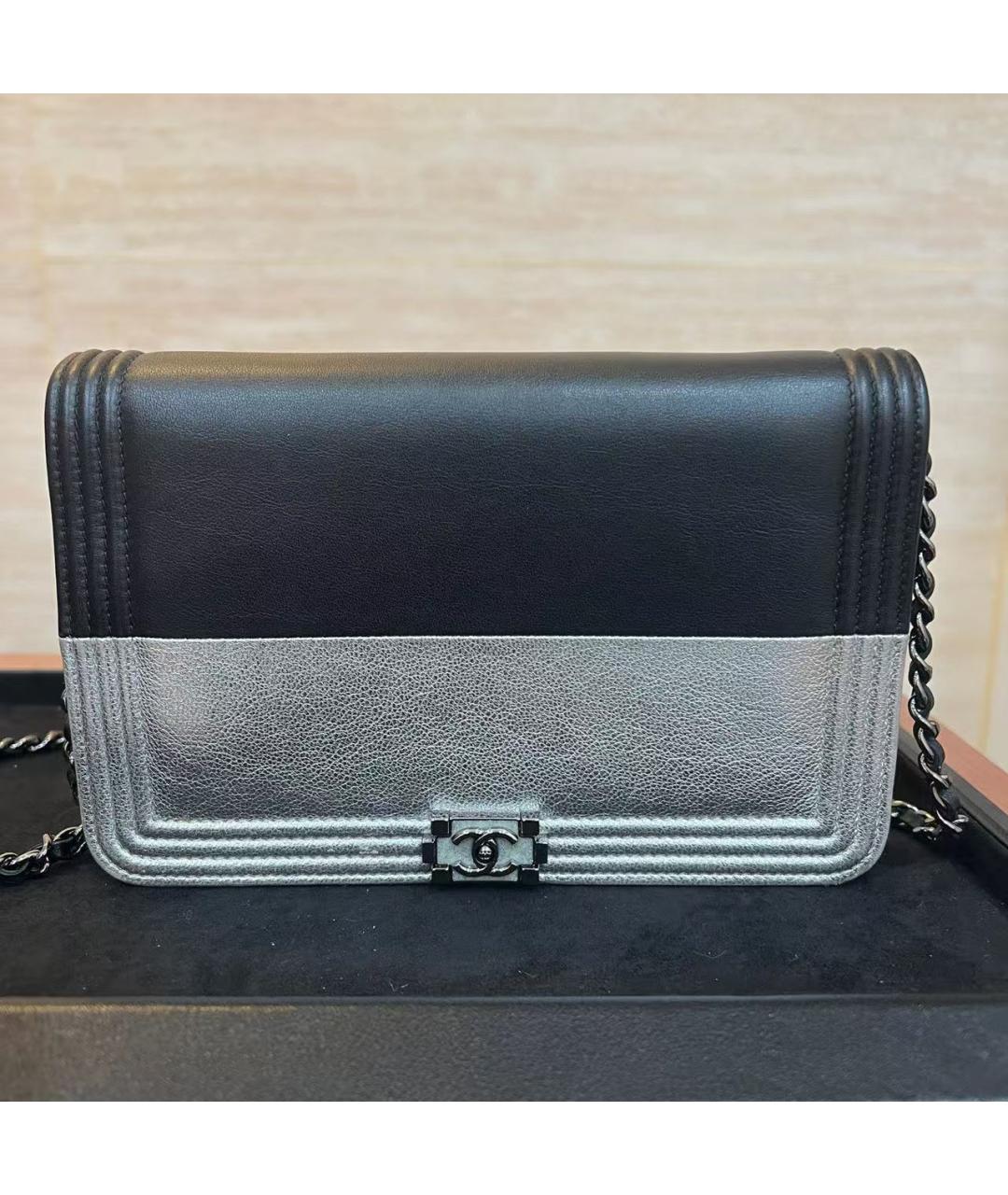 CHANEL Серебряная кожаная сумка через плечо, фото 5