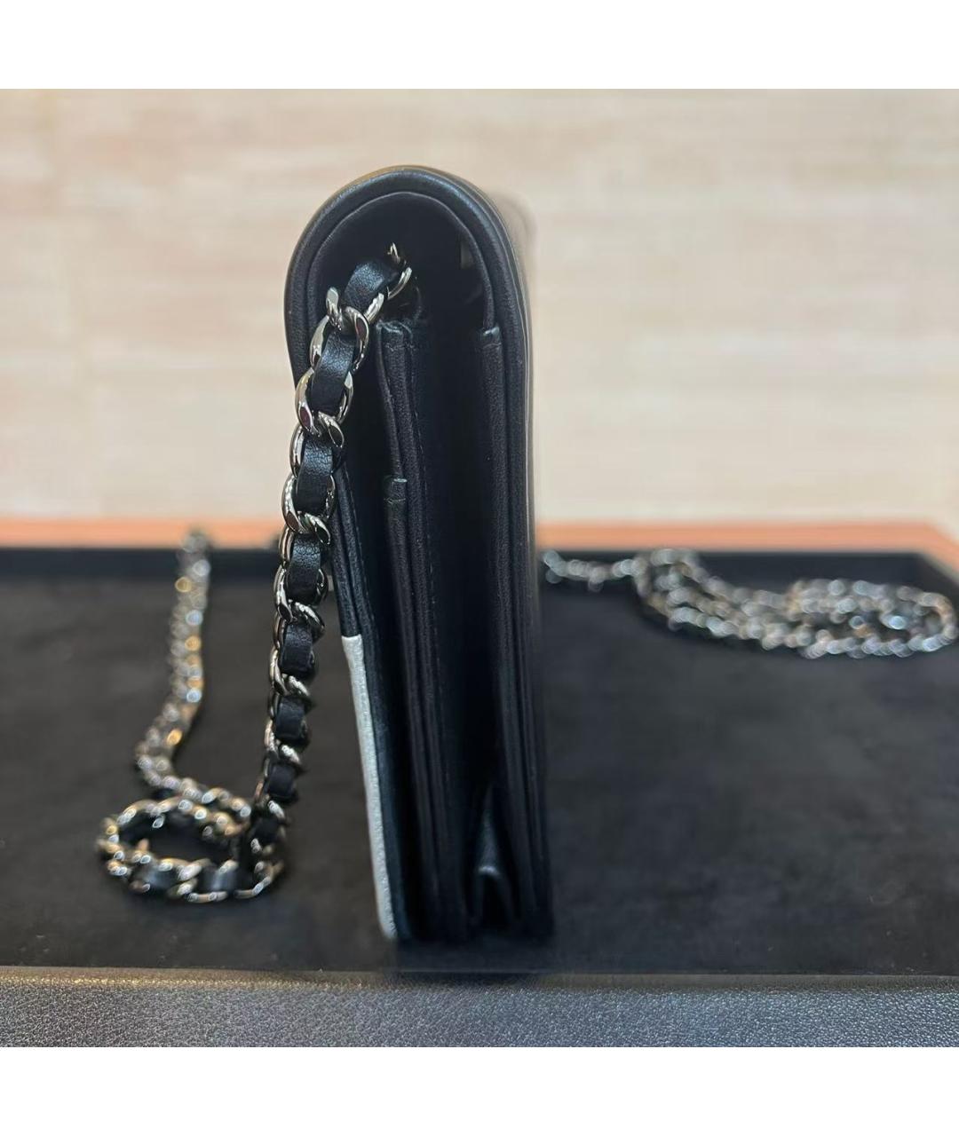 CHANEL Серебряная кожаная сумка через плечо, фото 3