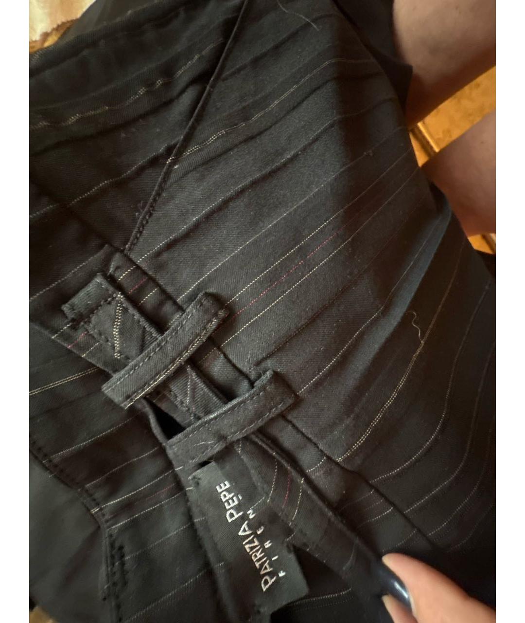 PATRIZIA PEPE Антрацитовые шерстяные брюки широкие, фото 5