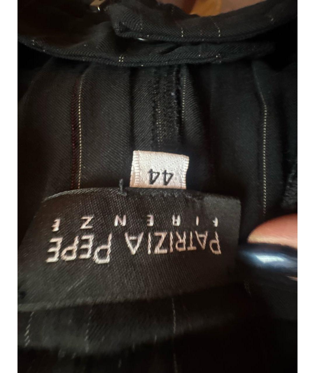 PATRIZIA PEPE Антрацитовые шерстяные брюки широкие, фото 4