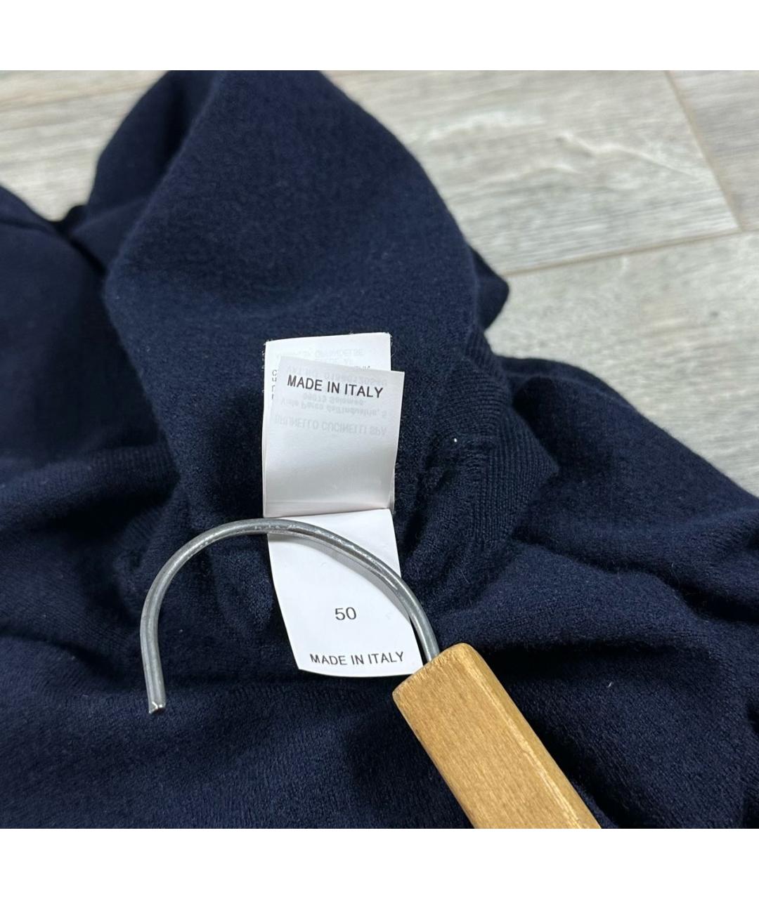 BRUNELLO CUCINELLI Темно-синий кашемировый джемпер / свитер, фото 7