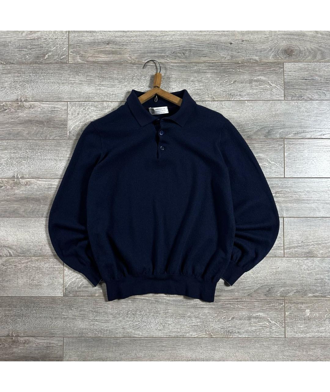 BRUNELLO CUCINELLI Темно-синий кашемировый джемпер / свитер, фото 8