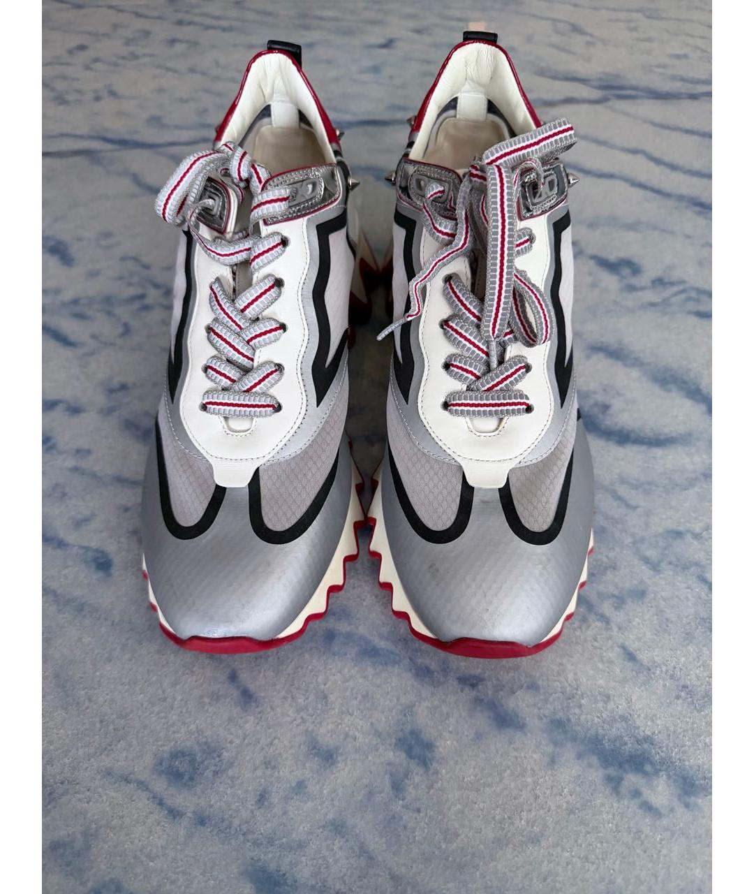 CHRISTIAN LOUBOUTIN Серые синтетические кроссовки, фото 2