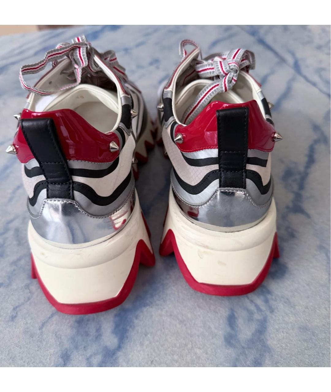 CHRISTIAN LOUBOUTIN Серые синтетические кроссовки, фото 4