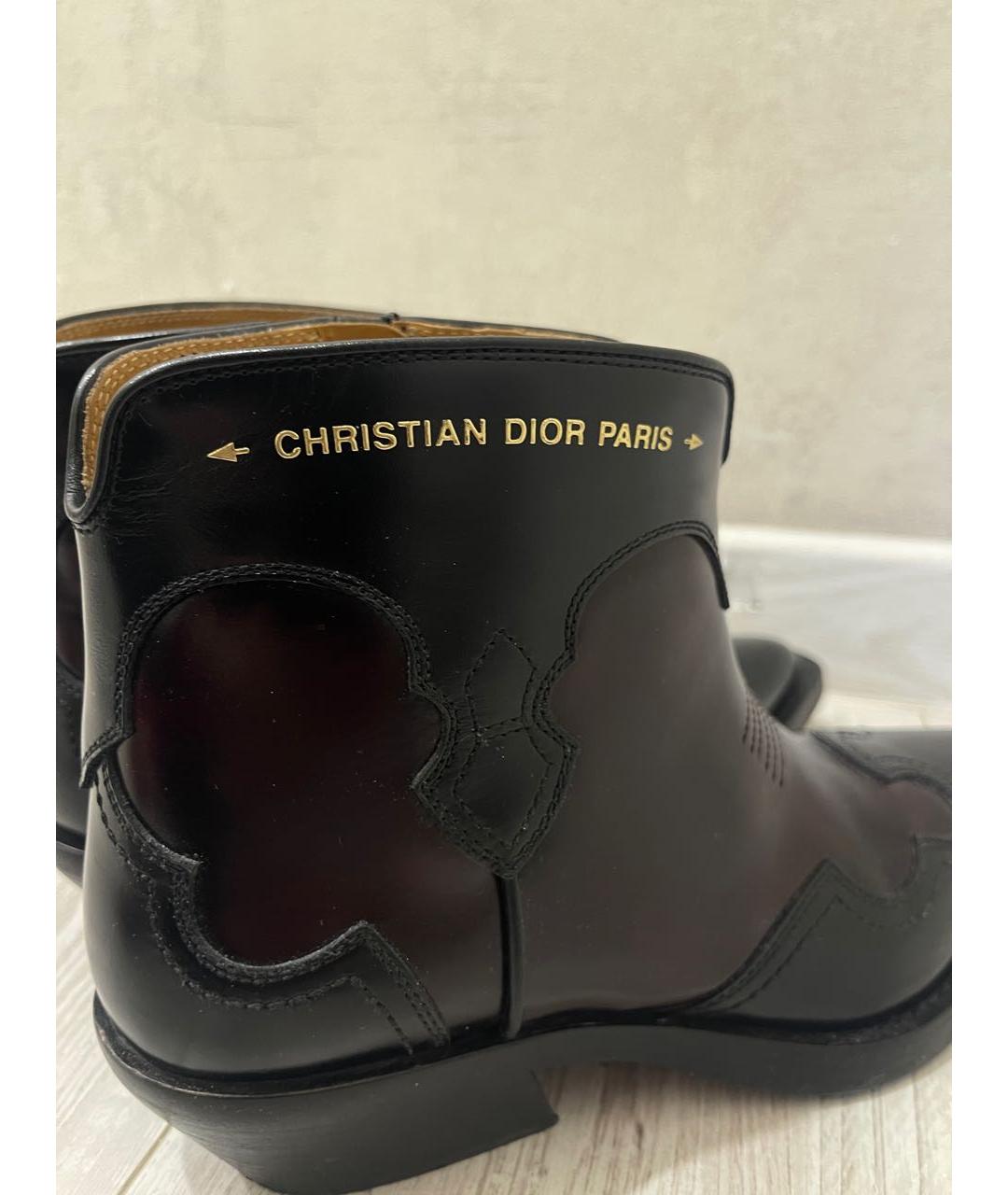 CHRISTIAN DIOR Черные кожаные ботинки, фото 4