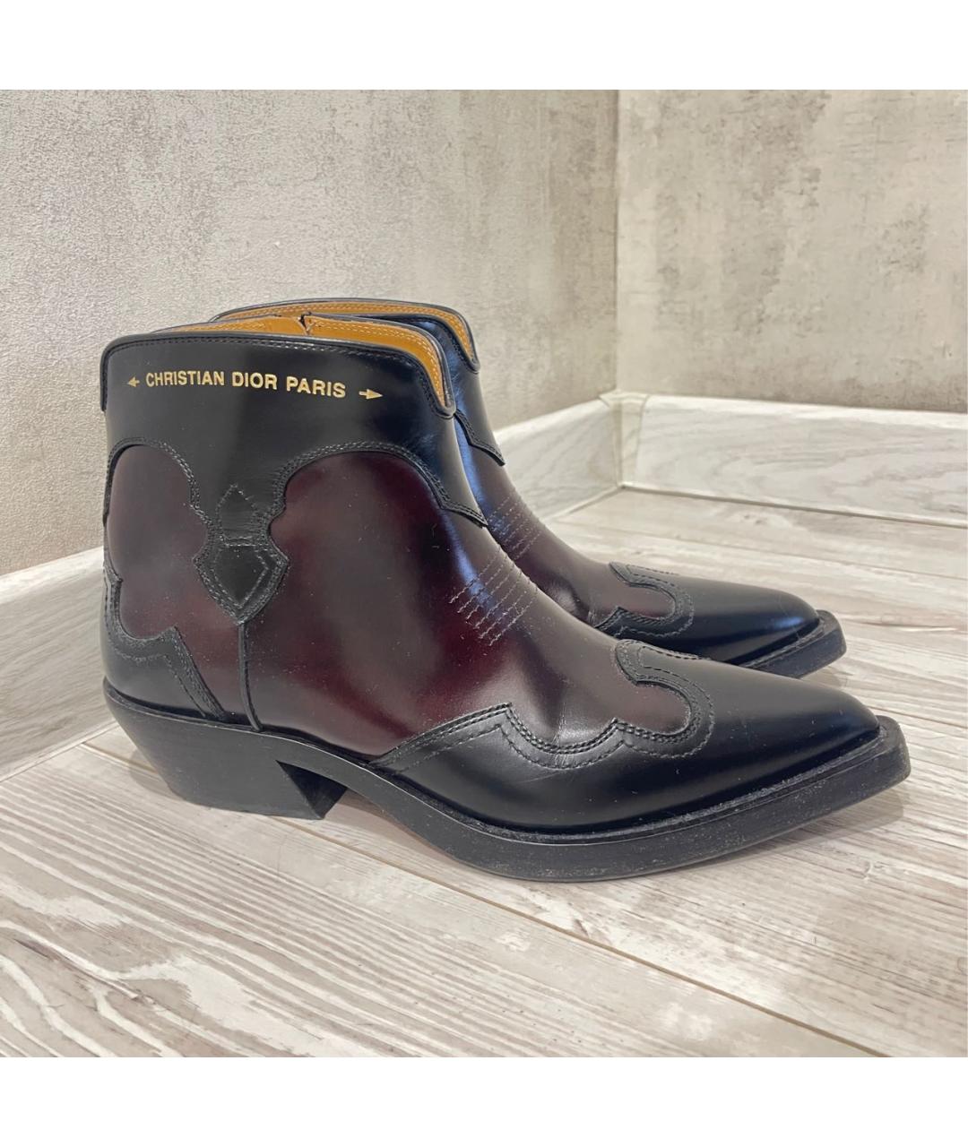 CHRISTIAN DIOR Черные кожаные ботинки, фото 9