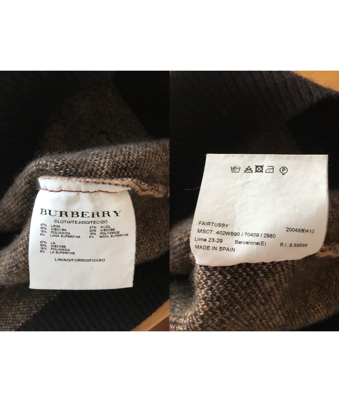 BURBERRY Коричневая шерстяная водолазка, фото 6