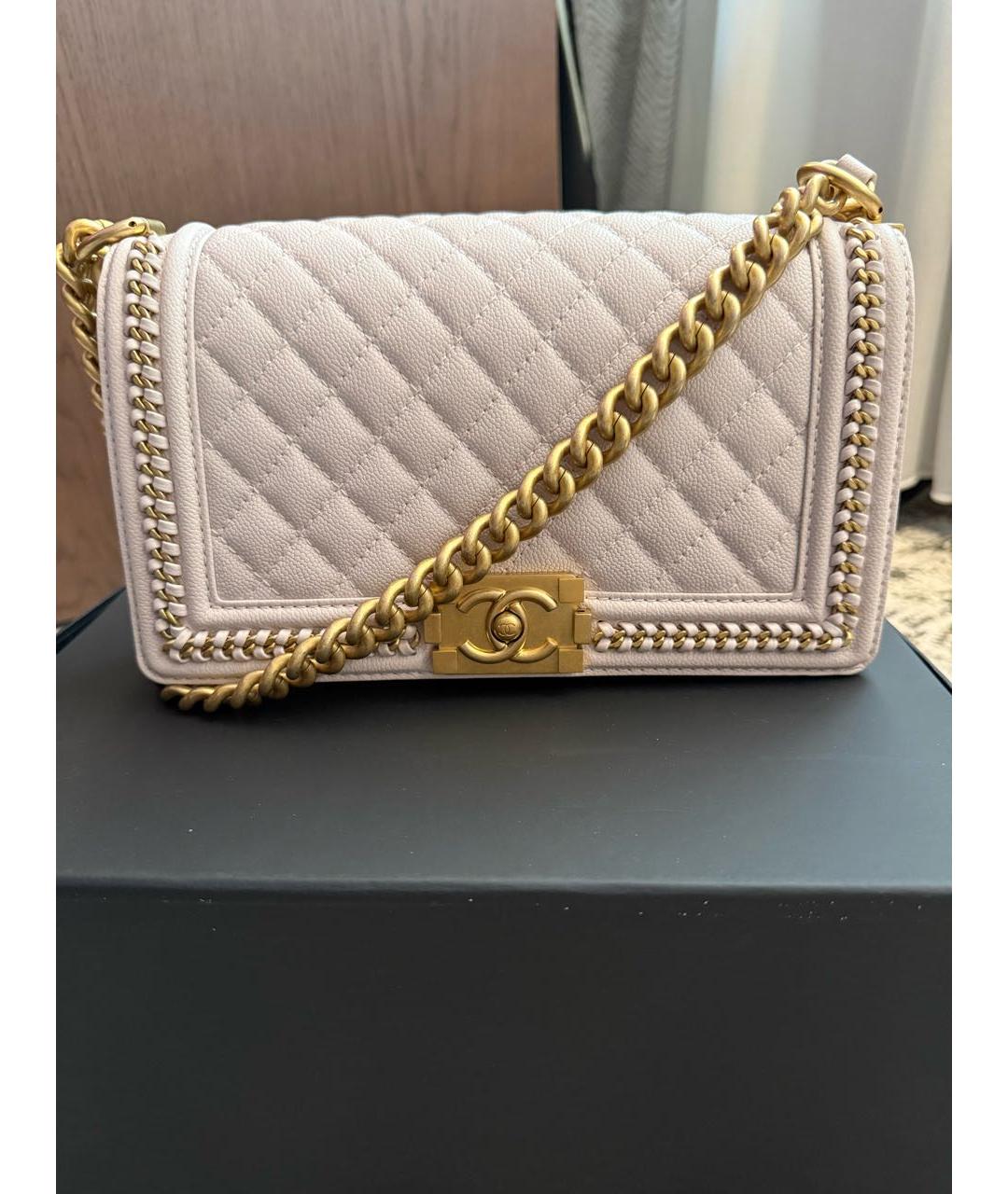 CHANEL Розовая кожаная сумка через плечо, фото 9