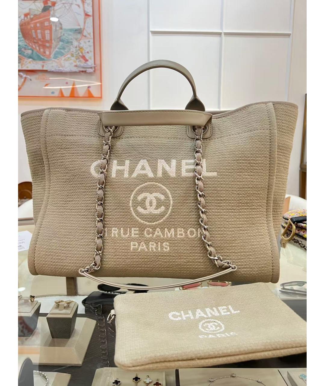 CHANEL Бежевая сумка через плечо, фото 6